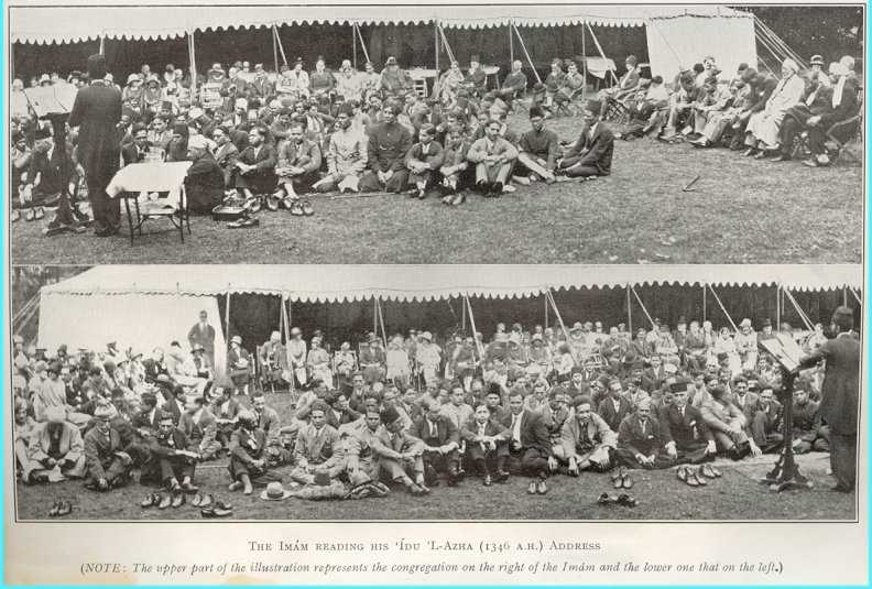 Id-ul-Adha Khutba in the grounds of the mosque, 1928